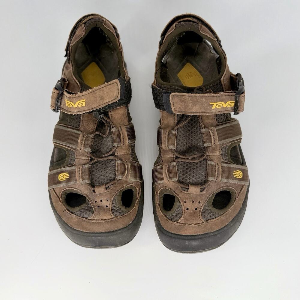 Teva Omnium 2 Outdoor Trail Leather Closed Toe Sandals Brown 9.5